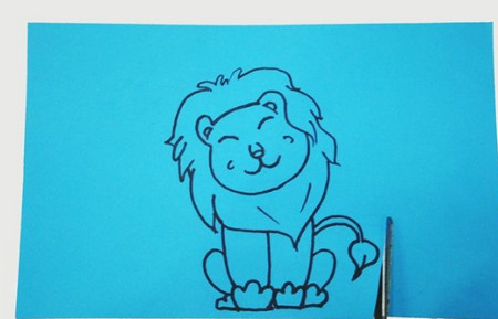 狮子剪纸步骤图解
