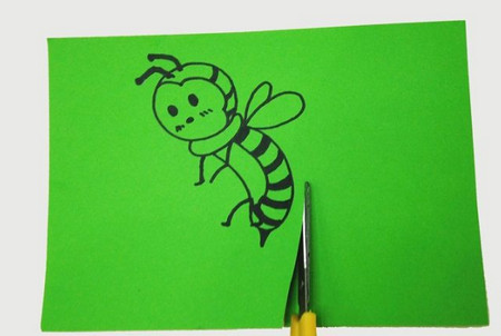 蜜蜂剪纸图案画法步骤