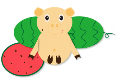 小猪吃西瓜儿童故事