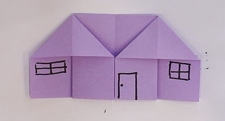 立体小房子折纸步骤图