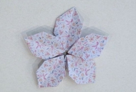 五瓣花折纸教程图解