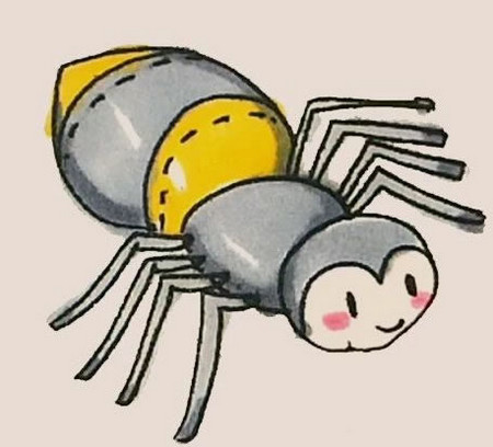 蜘蛛简笔画彩色画法