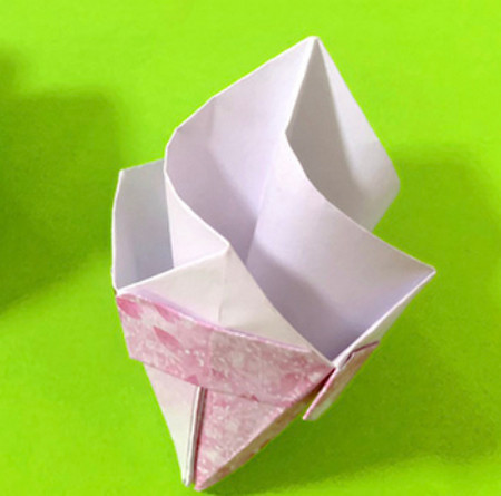 冰淇淋折纸步骤图解法