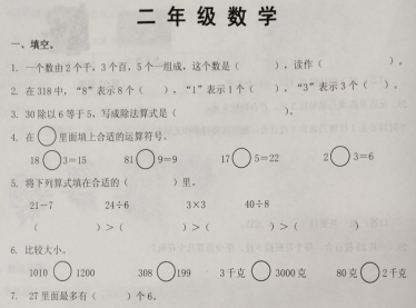 2020年人教版二年级下册数学期末测试卷二十九电子版免费下载