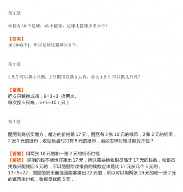 小学一年级数学暑假每日一练(第六周)免费下载 小学一年级数学暑假每日一练(第六周)免费下载