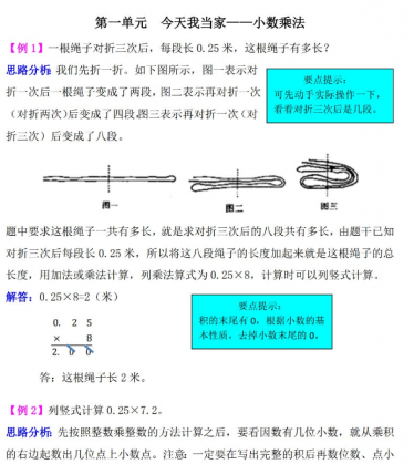 五年级数学今天我当家:小数乘法检测题解析