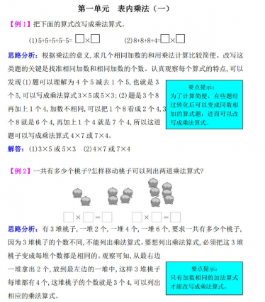 2021年西师大版二年级上册第一单元表内乘法（一）试题解析