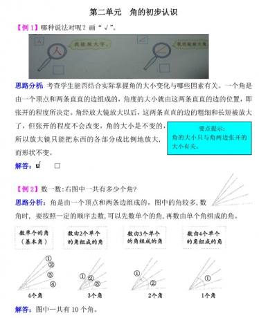 2021年西师大版二年级上册第二单元角的初步认识试题解析