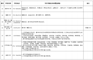 2021年长沙小升初划片明细