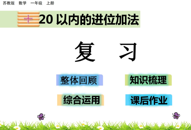 2021苏教版一年级第10单元20以内的进位加法10.7复习课件ppt免费下载