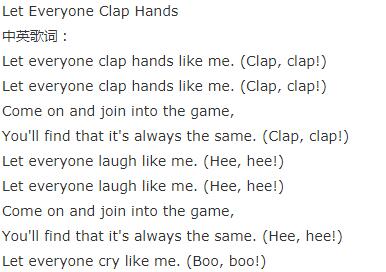 Let Everyone Clap Hands儿童英语歌曲MP3音频免费下载