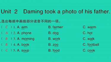 2021秋五年级英语上册Module 3 Unit 2 Daming took a photo of his father习题课件PPT免费下载