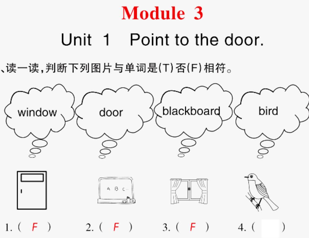 2021秋三年级英语上册Module 3 Unit 1 Point to door习题课件PPT免费下载