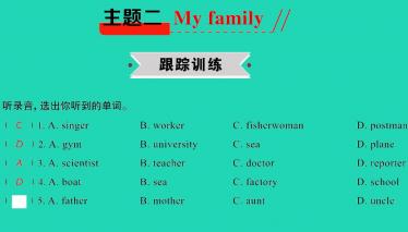 2021小考英语满分特训主题二My family(练)课件PPT免费下载