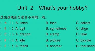 2021秋六年级英语上册Module 3 Unit 2 What's your hobby习题课件PPT免费下载