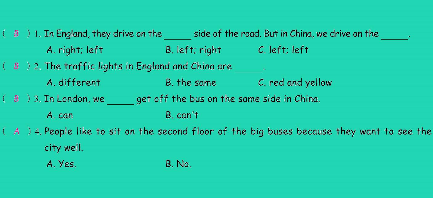 2021秋六年级英语上册Unit 2 Ways to go to school阅读训练习题课件PPT免费下载