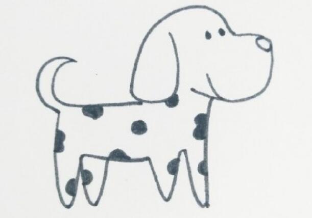 斑点狗卡通图片简笔画