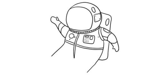 宇航员在太空上的简笔画