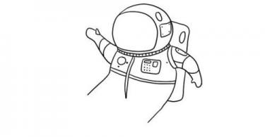 宇航员在太空上的简笔画