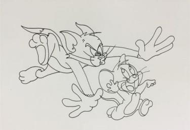猫捉老鼠图片卡通简笔画