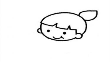 小女孩吃饭简笔画步骤