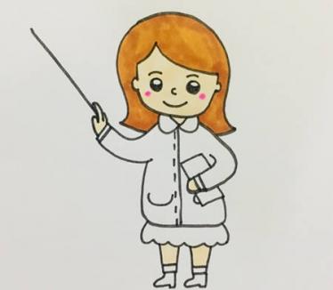 女教师简笔画简单又漂亮
