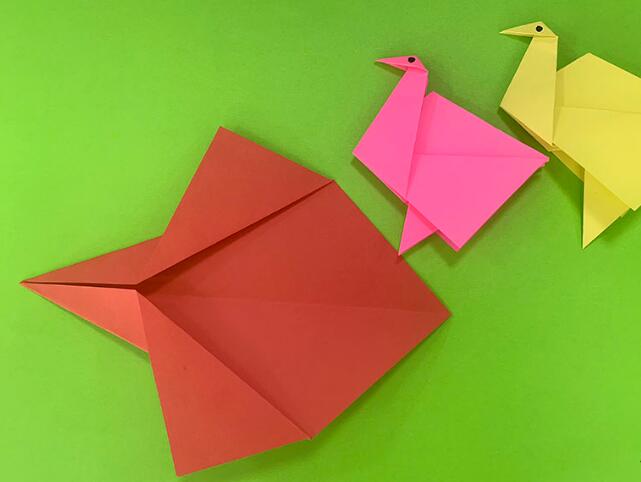 鸵鸟手工折纸图解