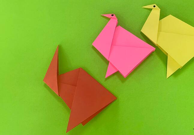 鸵鸟手工折纸图解