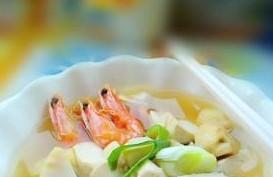 孕妇饮食之芋头豆腐鲜虾汤