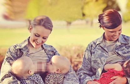 美国女军人公开母乳喂养孩子照片引发争议