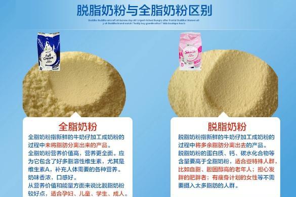 全脂奶粉和脱脂奶粉有什么区别