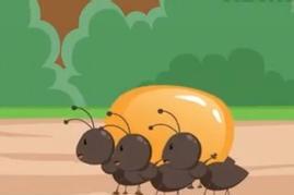 小蚂蚁搬豆豆的故事