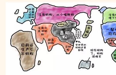 网上爆红的一张最全“世界奶粉地图”