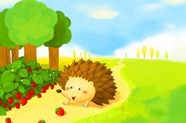小刺猬采草莓的故事