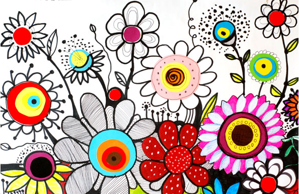 儿童画立体花画法，10分钟学会漂亮的立体花朵画法