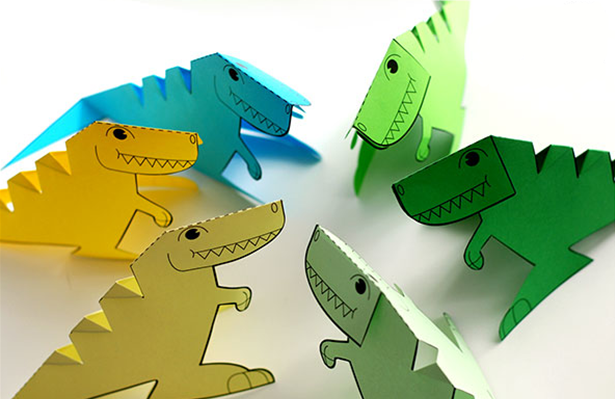 幼儿手工恐龙制作方法，无需粘贴的小恐龙制作