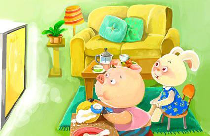 爱看电视的小猪的故事