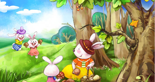 采蘑菇的小姑娘