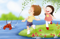 小孩打水仗
