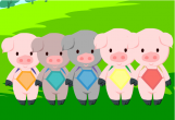 六只小猪