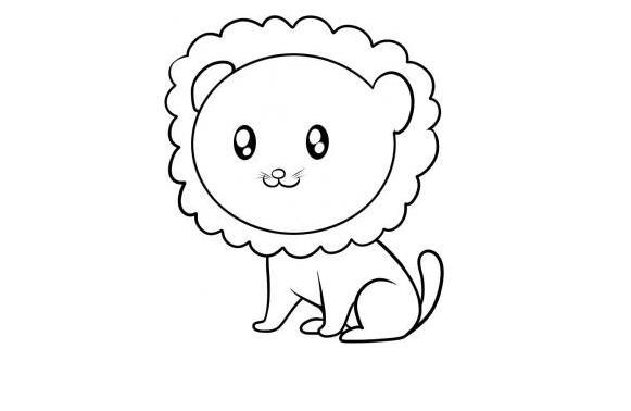 可爱狮子简笔画