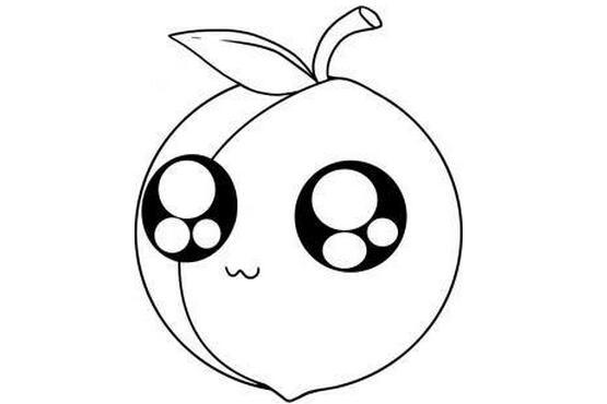 如何画卡通水果桃子