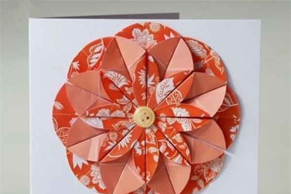 中秋节花形手工贺卡制作