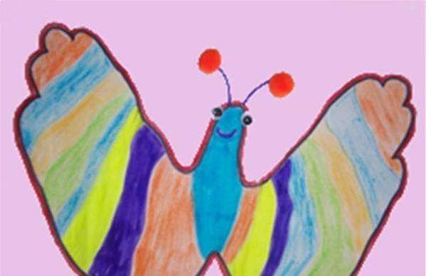 儿童手影画花蝴蝶绘画步骤