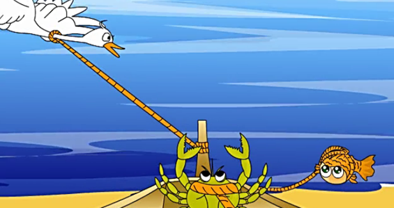 天鹅鱼儿和螃蟹