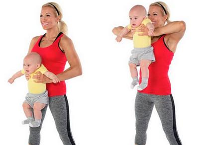 当妈以后没时间去健身房？8个动作把baby变成健身器材练起来！