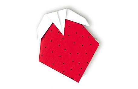 草莓折纸图解