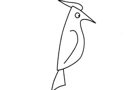啄木鸟简笔画步骤图