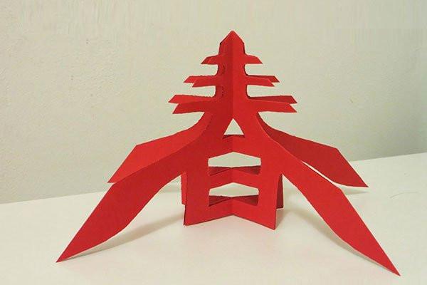 春节立体剪纸教程