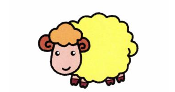 海绵画绵羊